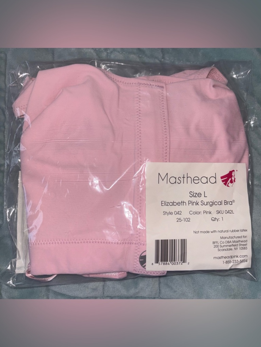 Masthead Elizabeth Pink Surgical Bra - Women's Size L